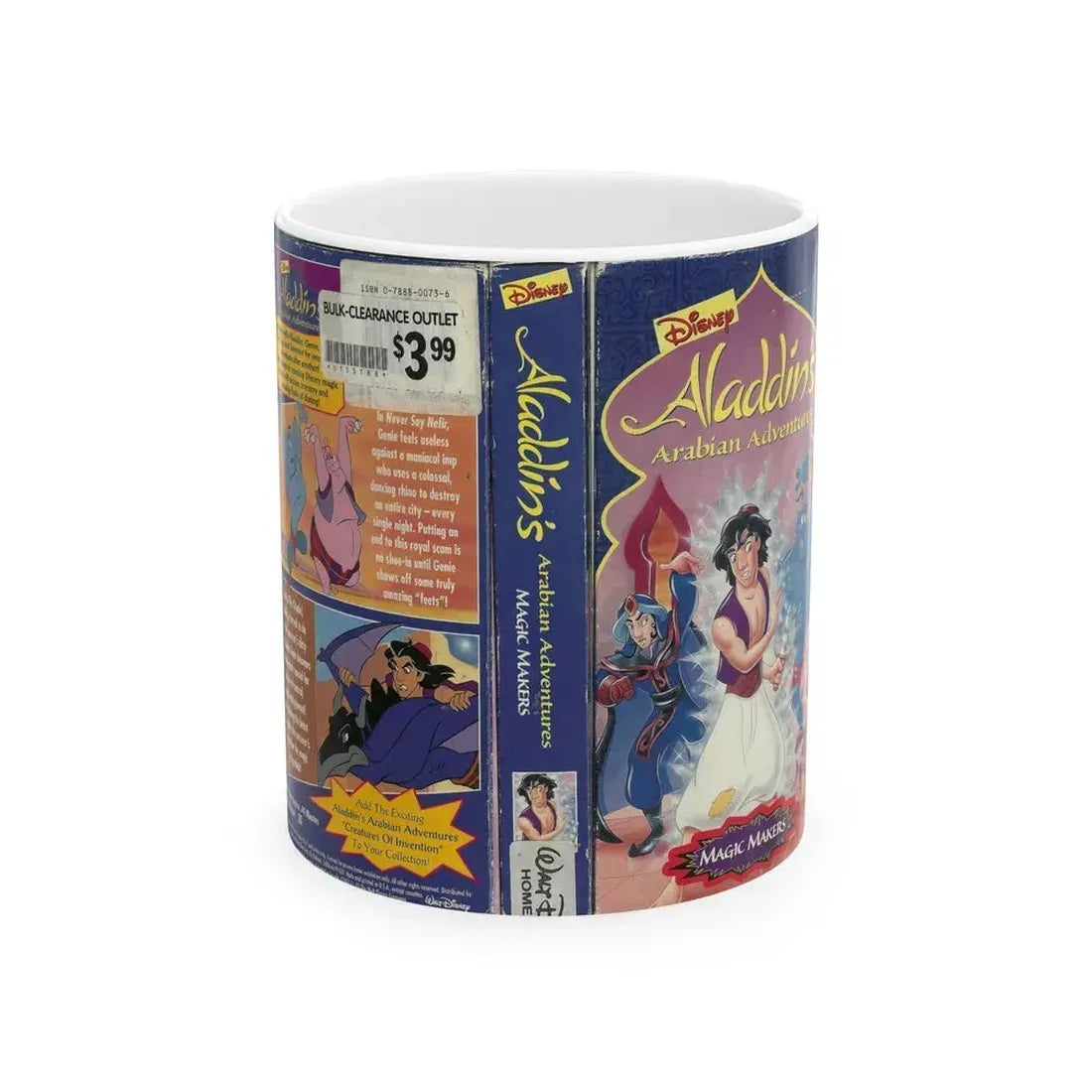 ALADDINS ARABIAN ADVENTURES MAGIC MAKERS (VHS COVER) - White Coffee Mug 11oz - Go Mug Yourself