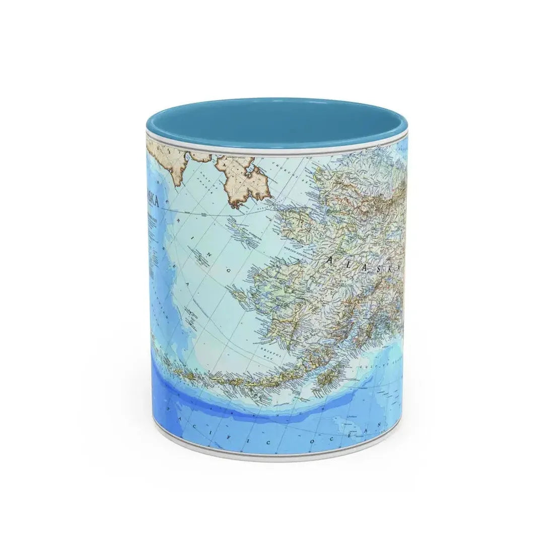 Alaska 1 (1994) (Map) Accent Coffee Mug 11oz Light Blue - Go Mug Yourself