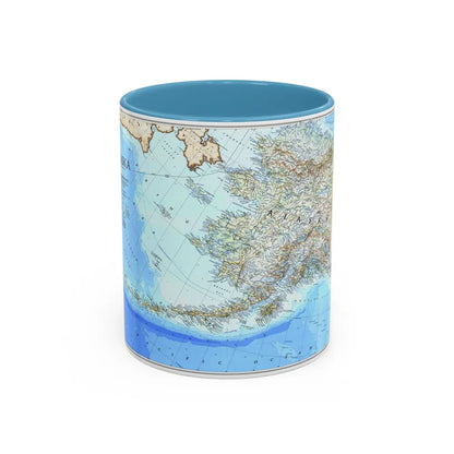 Alaska 1 (1994) (Map) Accent Coffee Mug-11oz-Light Blue-Go Mug Yourself