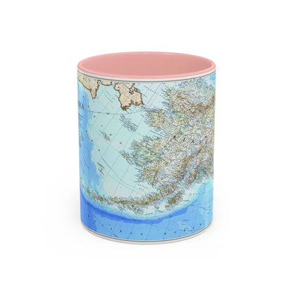 Alaska 1 (1994) (Map) Accent Coffee Mug-11oz-Pink-Go Mug Yourself