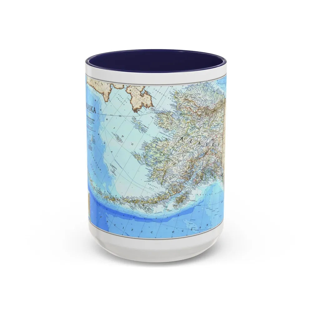 Alaska 1 (1994) (Map) Accent Coffee Mug-15oz-Navy-Go Mug Yourself