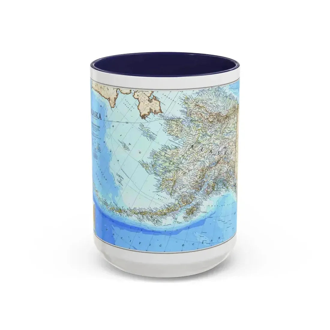Alaska 1 (1994) (Map) Accent Coffee Mug 15oz Navy - Go Mug Yourself
