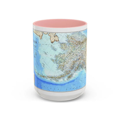 Alaska 1 (1994) (Map) Accent Coffee Mug-15oz-Pink-Go Mug Yourself