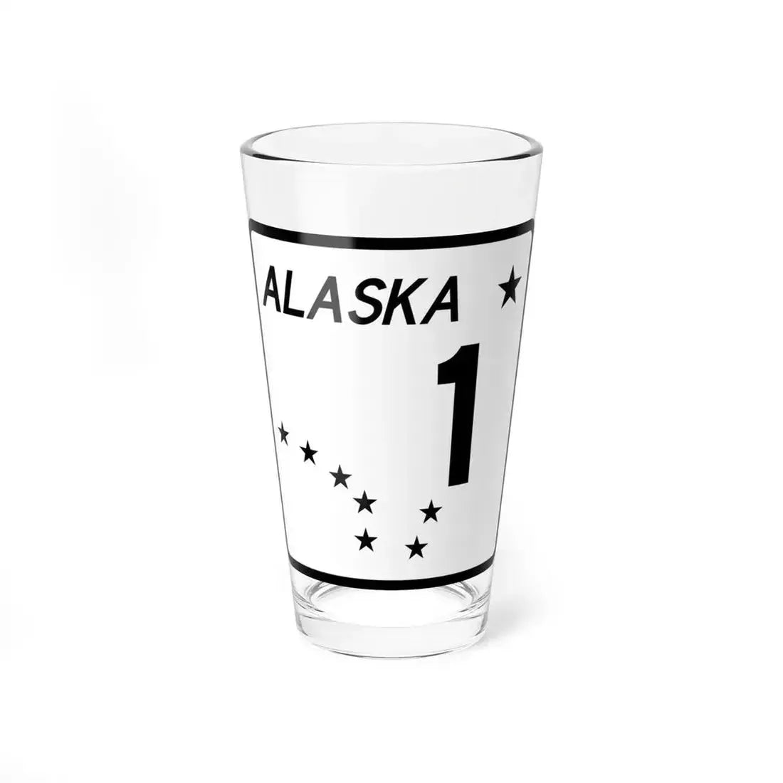 Alaska 1 shield (Alaska) (Road Sign) Pint Glass 16oz 16oz - Go Mug Yourself