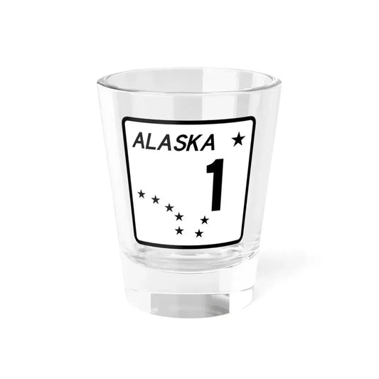 Alaska 1 shield (Alaska) (Road Sign) Shot Glass 1.5oz 1.5oz - Go Mug Yourself