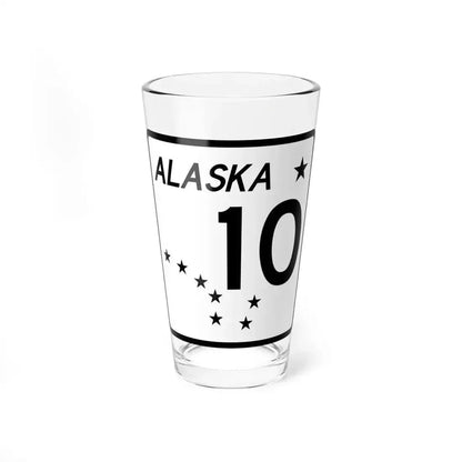 Alaska 10 shield (Alaska) (Road Sign) Pint Glass 16oz 16oz - Go Mug Yourself