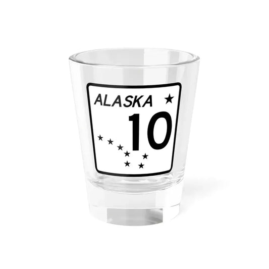 Alaska 10 shield (Alaska) (Road Sign) Shot Glass 1.5oz 1.5oz - Go Mug Yourself