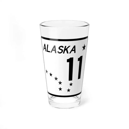 Alaska 11 shield (Alaska) (Road Sign) Pint Glass 16oz 16oz - Go Mug Yourself