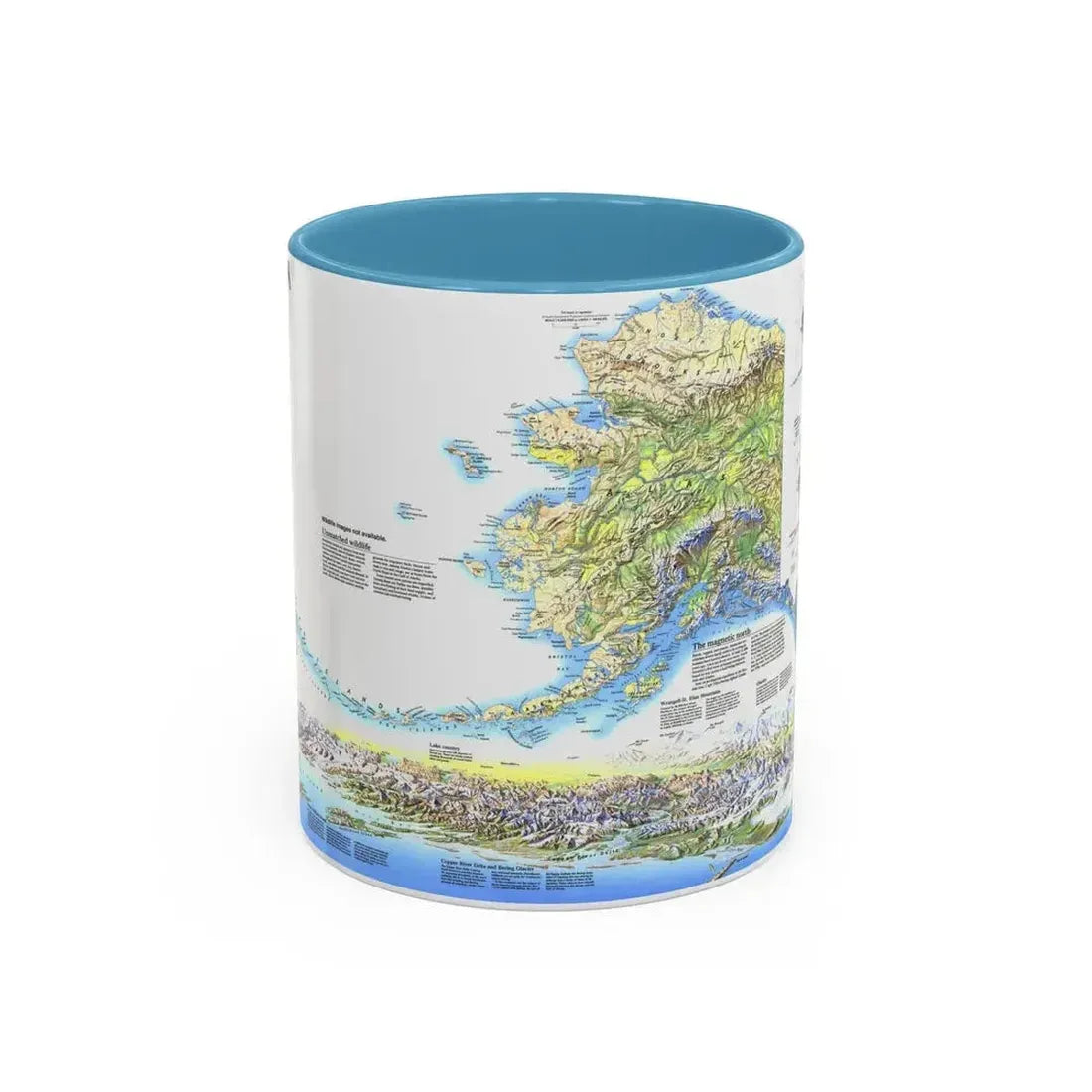 Alaska 2 (1994) (Map) Accent Coffee Mug 11oz Light Blue - Go Mug Yourself