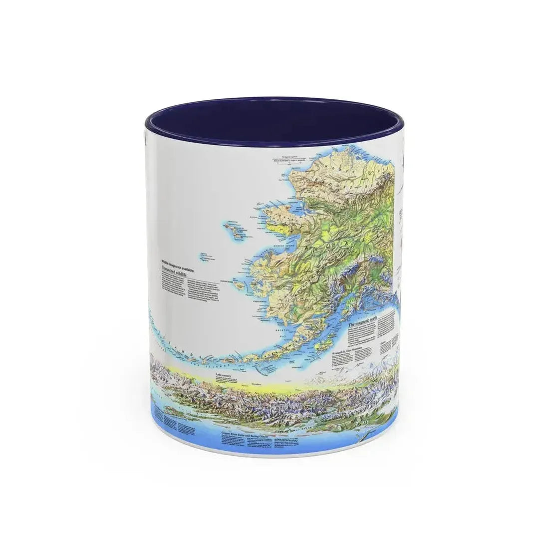 Alaska 2 (1994) (Map) Accent Coffee Mug 11oz Navy - Go Mug Yourself