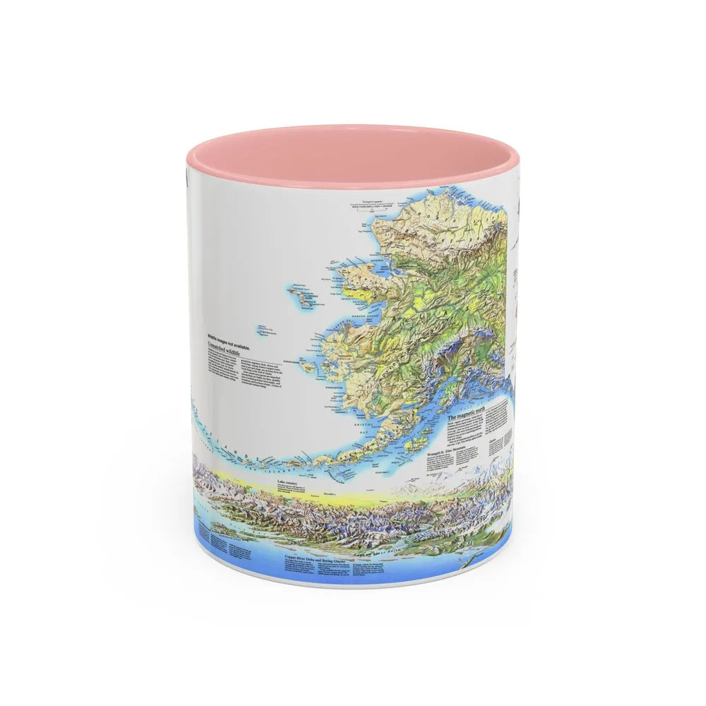 Alaska 2 (1994) (Map) Accent Coffee Mug-11oz-Pink-Go Mug Yourself