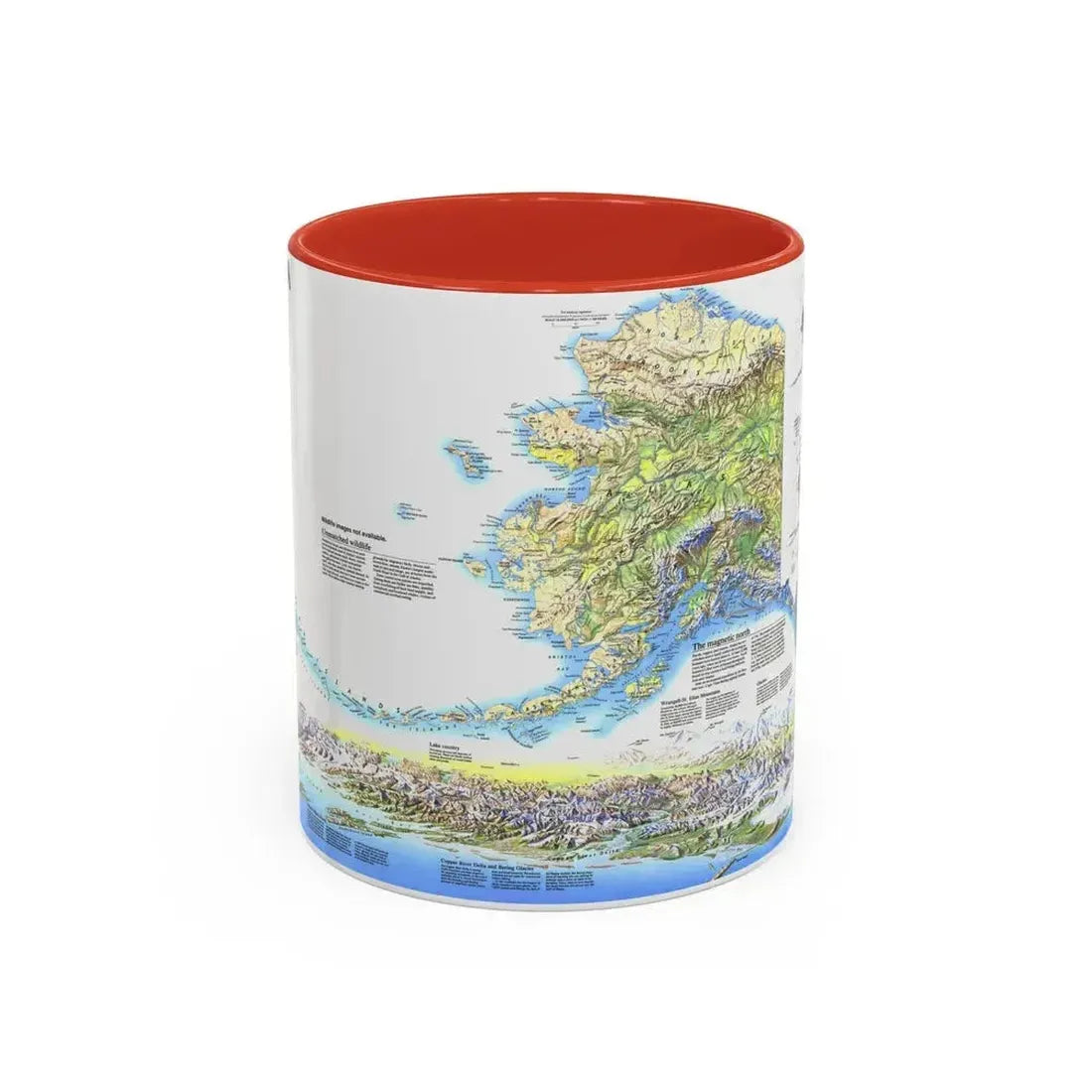 Alaska 2 (1994) (Map) Accent Coffee Mug 11oz Red - Go Mug Yourself