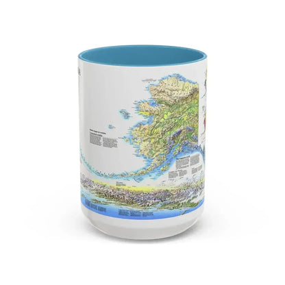 Alaska 2 (1994) (Map) Accent Coffee Mug 15oz Light Blue - Go Mug Yourself