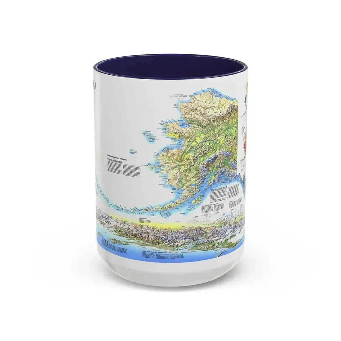 Alaska 2 (1994) (Map) Accent Coffee Mug 15oz Navy - Go Mug Yourself