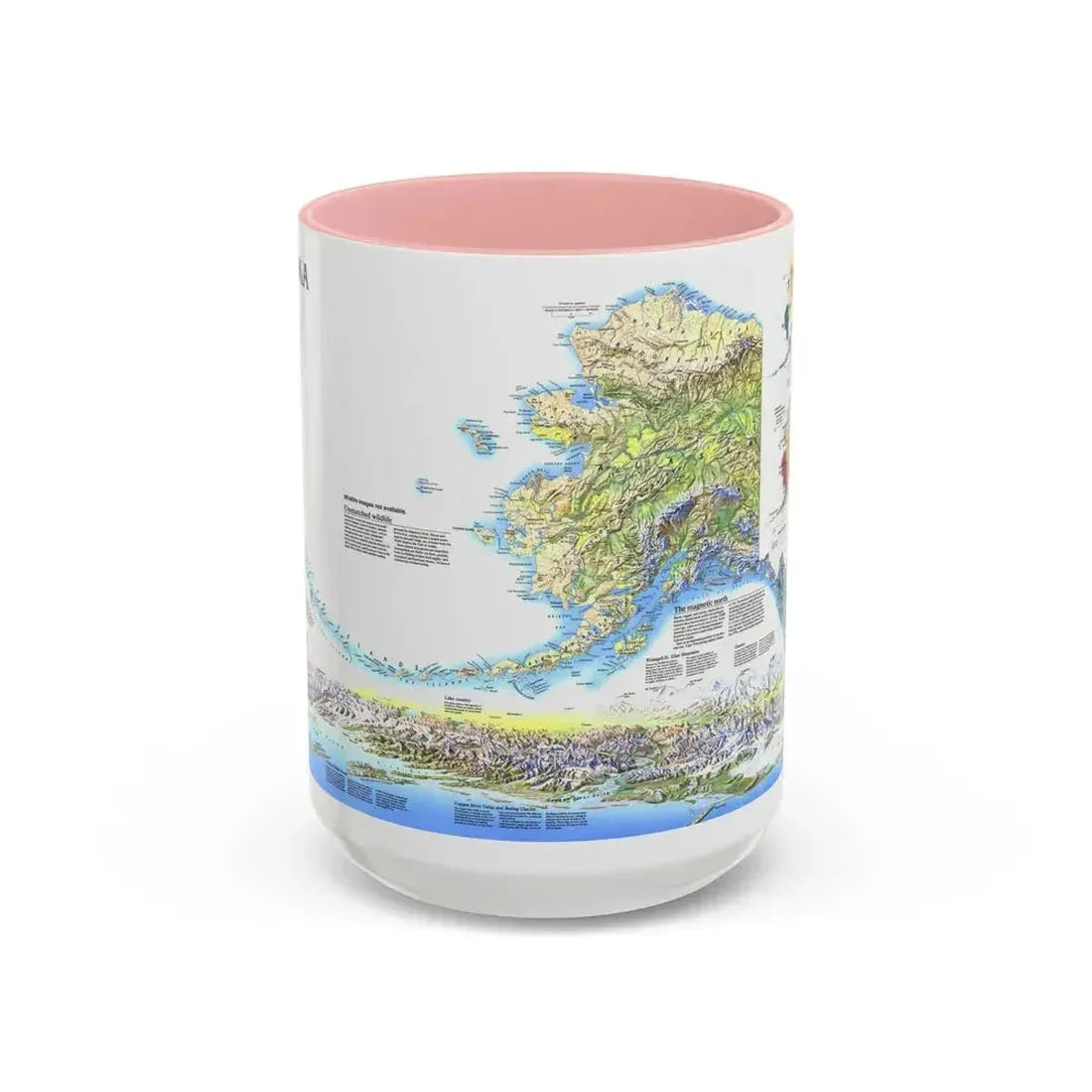Alaska 2 (1994) (Map) Accent Coffee Mug 15oz Pink - Go Mug Yourself