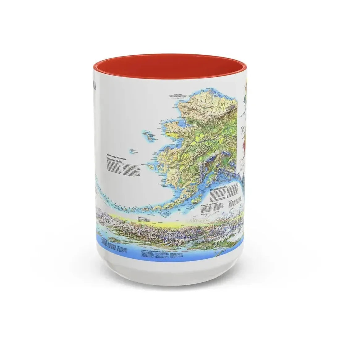 Alaska 2 (1994) (Map) Accent Coffee Mug 15oz Red - Go Mug Yourself