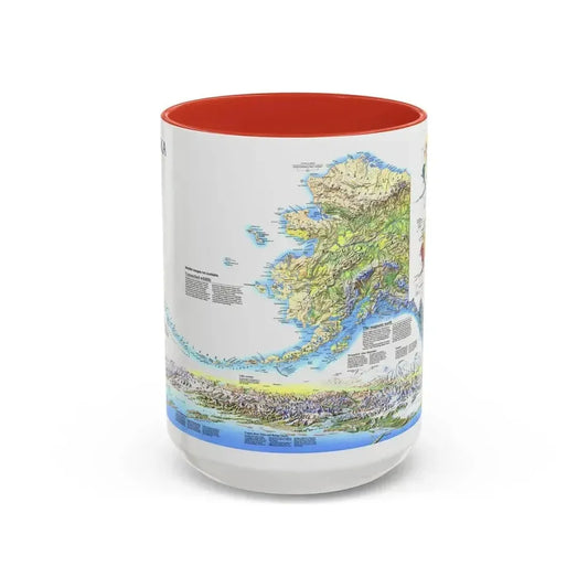 Alaska 2 (1994) (Map) Accent Coffee Mug 15oz Red - Go Mug Yourself