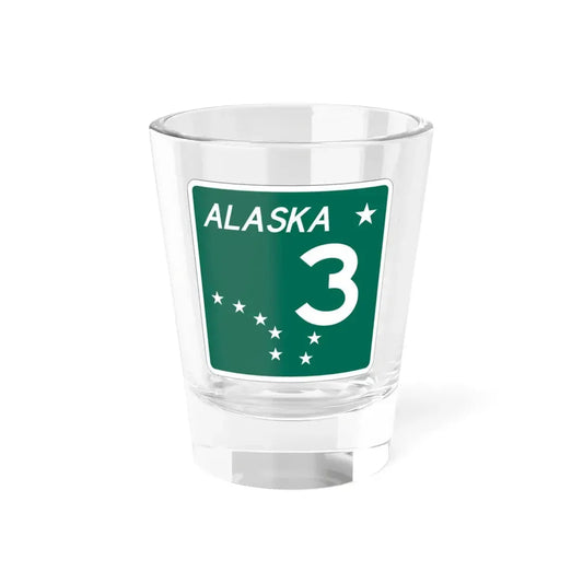 Alaska 3 Business shield (Alaska) (Road Sign) Shot Glass 1.5oz 1.5oz - Go Mug Yourself