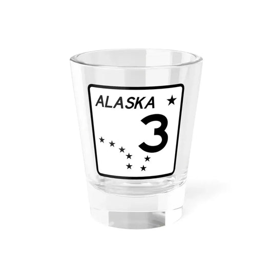 Alaska 3 shield (Alaska) (Road Sign) Shot Glass 1.5oz 1.5oz - Go Mug Yourself