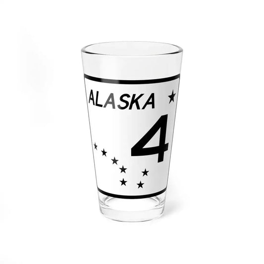 Alaska 4 shield (Alaska) (Road Sign) Pint Glss 16oz 16oz - Go Mug Yourself