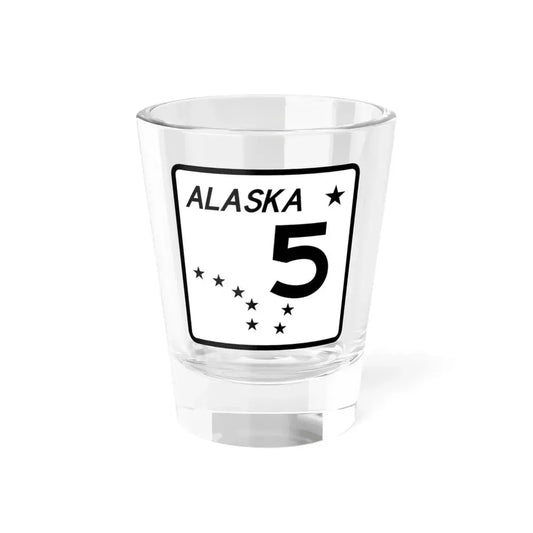 Alaska 5 shield (Alaska) (Road Sign) Shot Glass 1.5oz 1.5oz - Go Mug Yourself