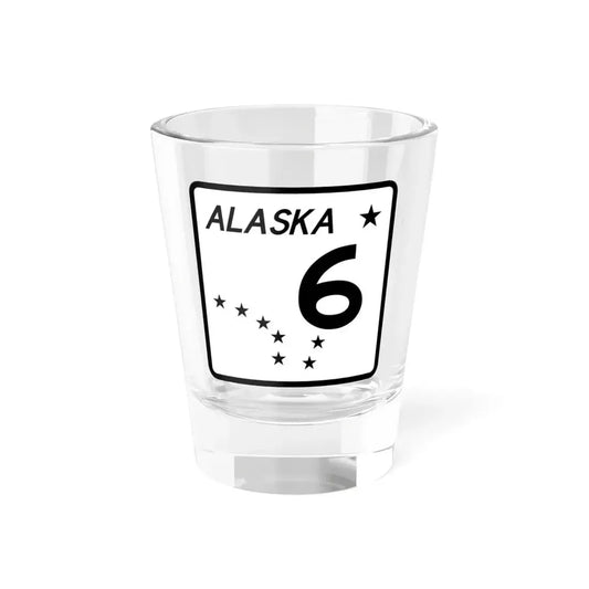 Alaska 6 shield (Alaska) (Road Sign) Shot Glass 1.5oz 1.5oz - Go Mug Yourself