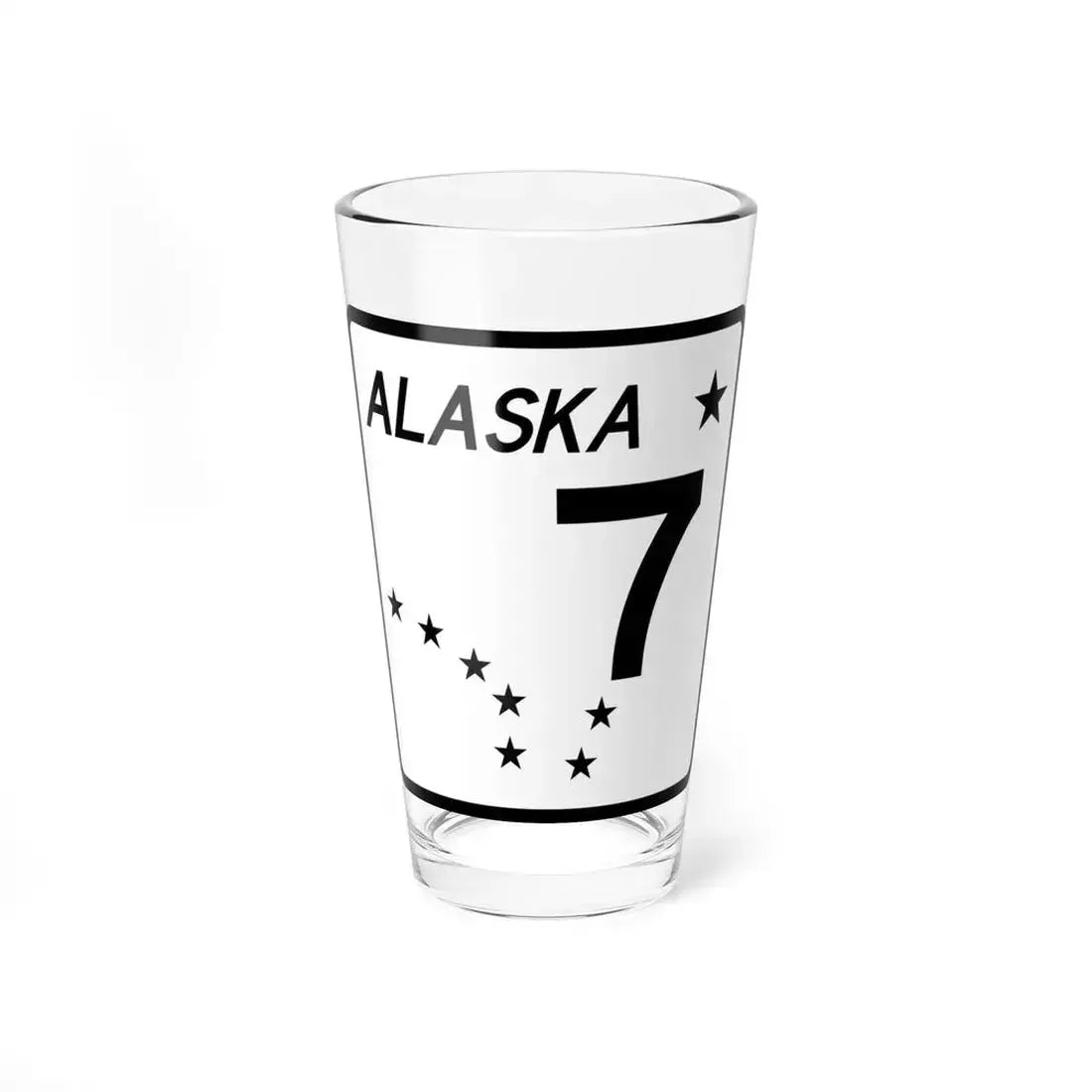 Alaska 7 shield (Alaska) (Road Sign) Pint Glass 16oz 16oz - Go Mug Yourself