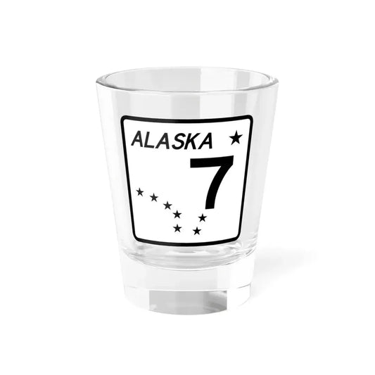 Alaska 7 shield (Alaska) (Road Sign) Shot Glass 1.5oz 1.5oz - Go Mug Yourself