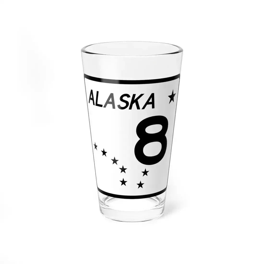 Alaska 8 shield (Alaska) (Road Sign) Pint Glass 16oz 16oz - Go Mug Yourself
