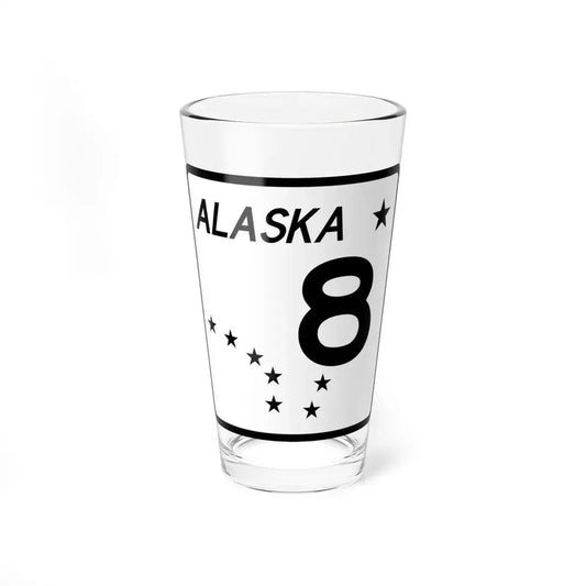 Alaska 8 shield (Alaska) (Road Sign) Pint Glss 16oz 16oz - Go Mug Yourself