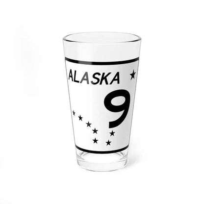 Alaska 9 shield (Alaska) (Road Sign) Pint Glass 16oz 16oz - Go Mug Yourself