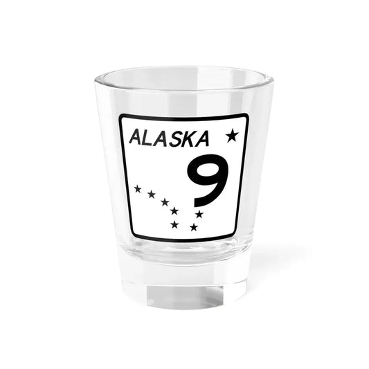 Alaska 9 shield (Alaska) (Road Sign) Shot Glass 1.5oz 1.5oz - Go Mug Yourself