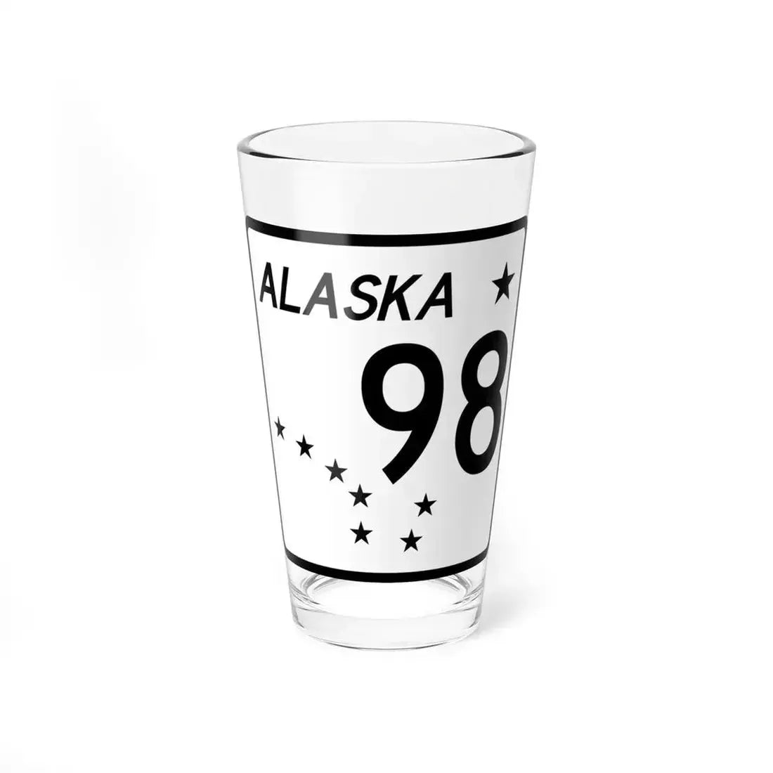 Alaska 98 shield (Alaska) (Road Sign) Pint Glass 16oz 16oz - Go Mug Yourself