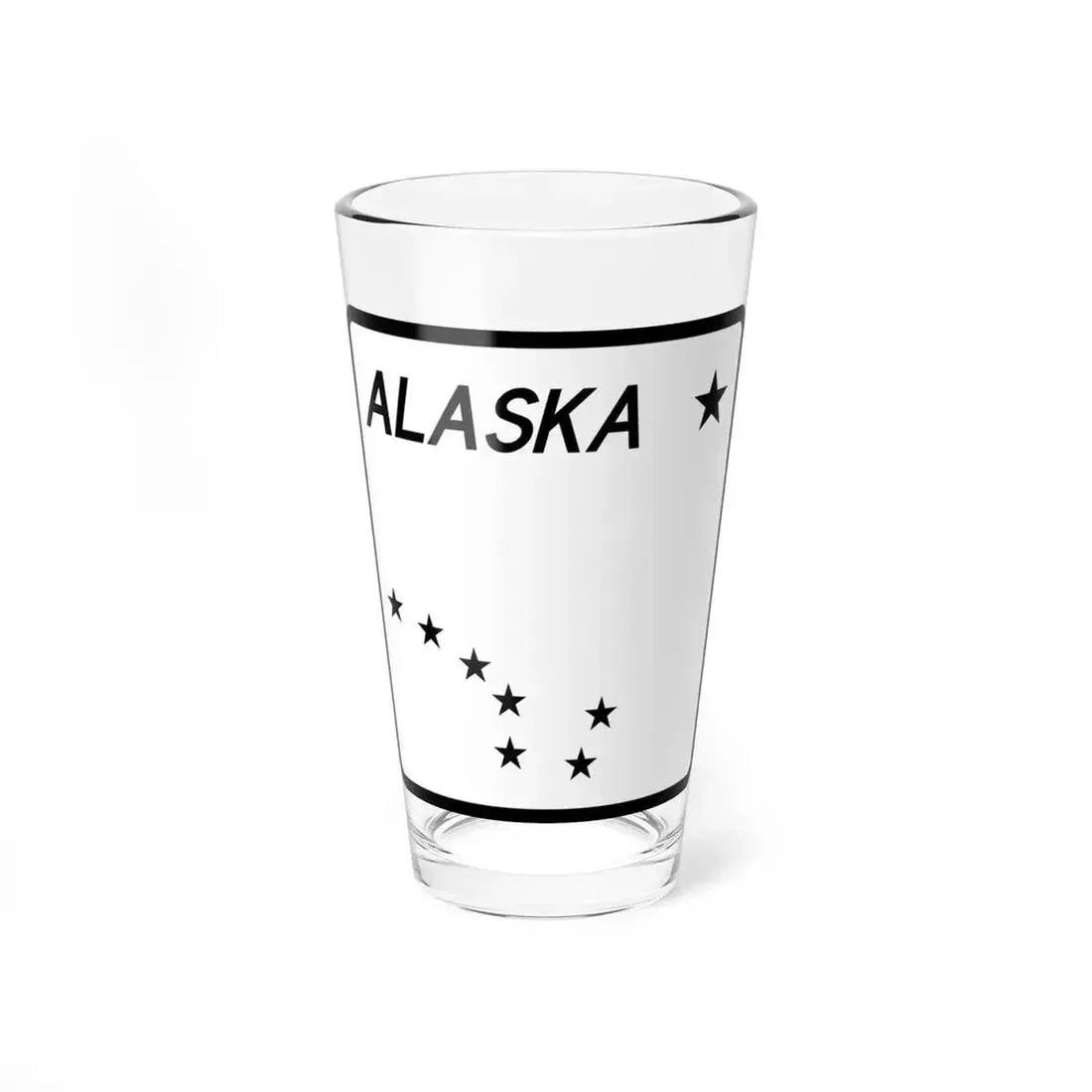 Alaska blank shield (Alaska) (Road Sign) Pint Glass 16oz 16oz - Go Mug Yourself