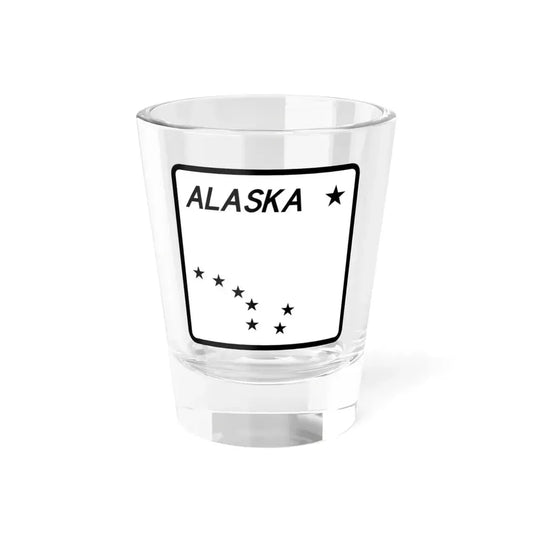 Alaska blank shield (Alaska) (Road Sign) Shot Glass 1.5oz 1.5oz - Go Mug Yourself