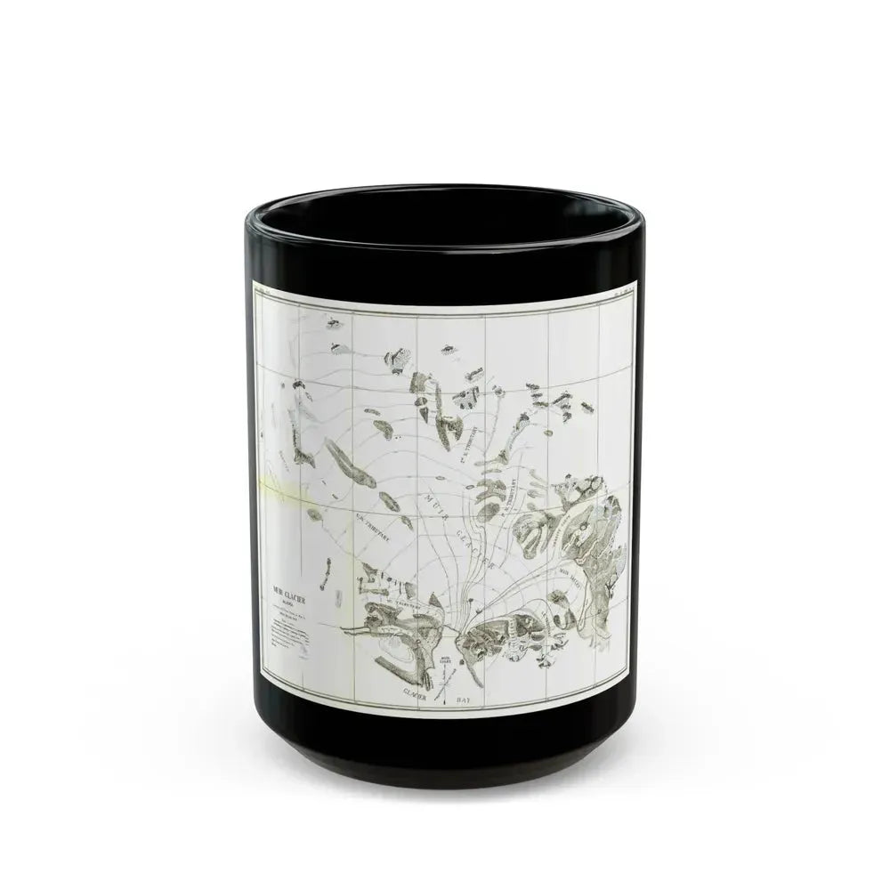 Alaska - Muir Glacier (1890) (Map) Black Coffee Mug 15oz - Go Mug Yourself