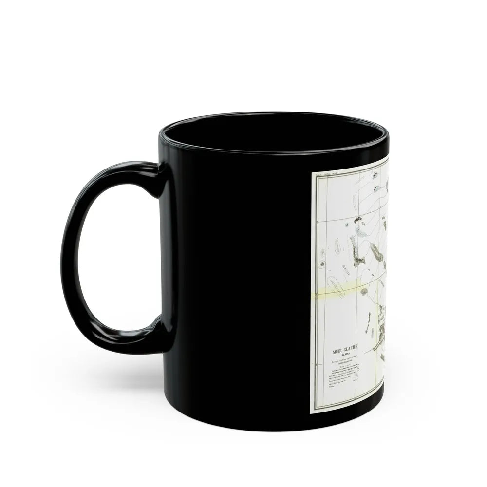 Alaska - Muir Glacier (1890) (Map) Black Coffee Mug-Go Mug Yourself