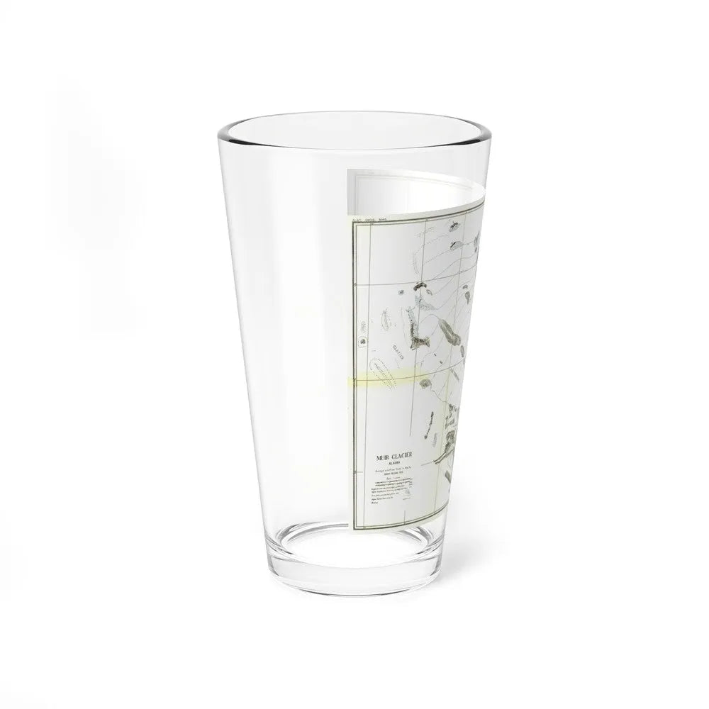 Alaska - Muir Glacier (1890) (Map) Pint Glass 16oz-Go Mug Yourself