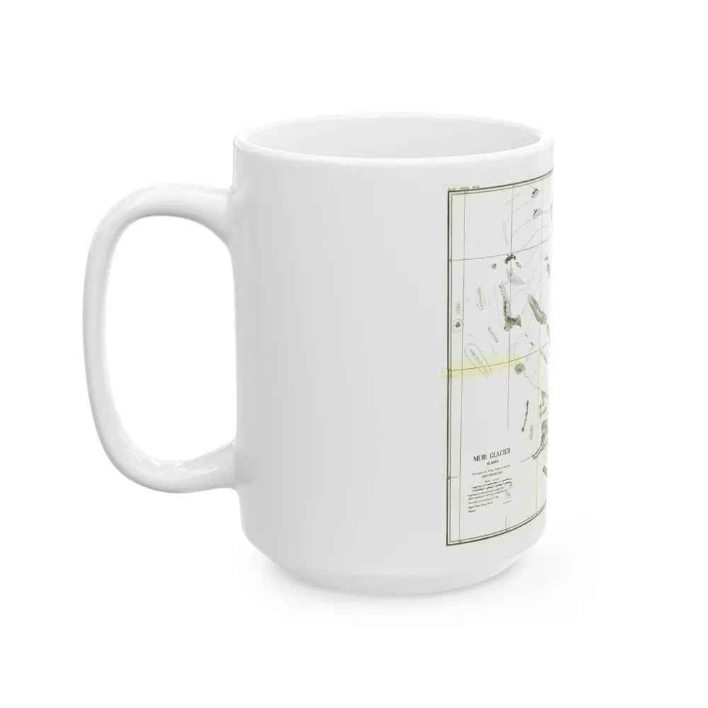 Alaska - Muir Glacier (1890) (Map) White Coffee Mug-Go Mug Yourself