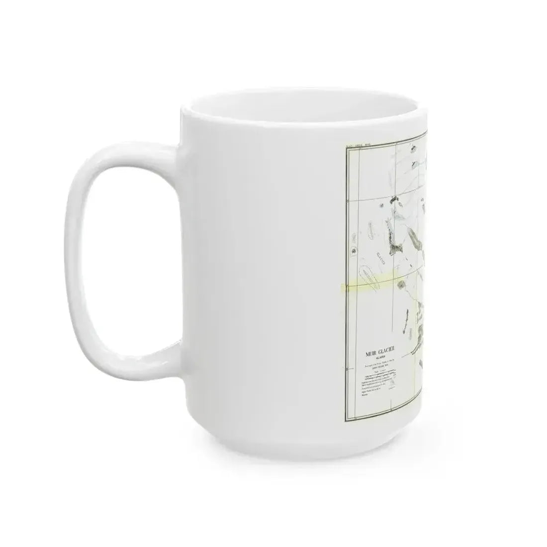 Alaska - Muir Glacier (1890) (Map) White Coffee Mug - Go Mug Yourself