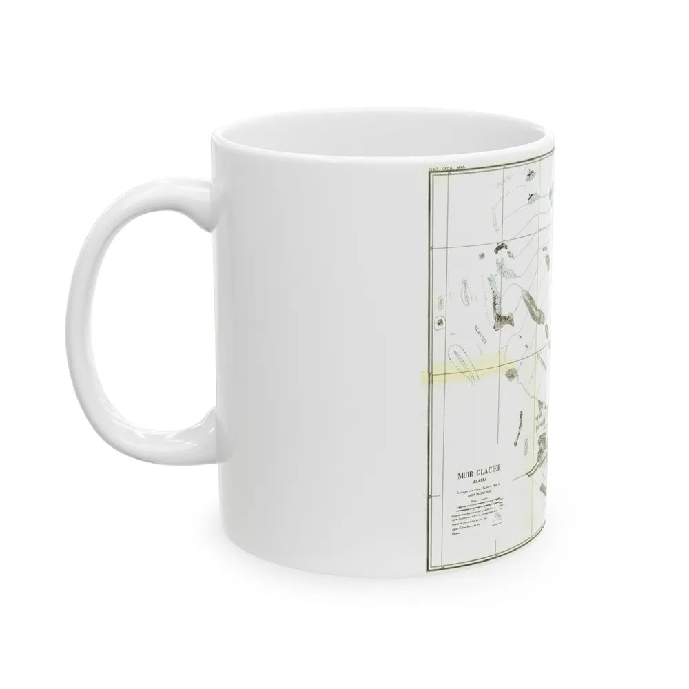 Alaska - Muir Glacier (1890) (Map) White Coffee Mug-Go Mug Yourself