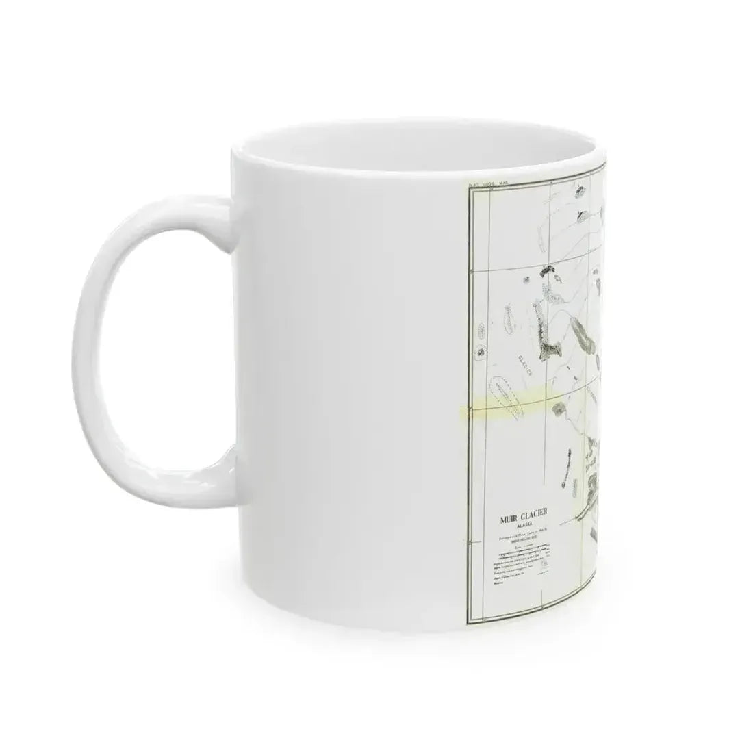 Alaska - Muir Glacier (1890) (Map) White Coffee Mug - Go Mug Yourself