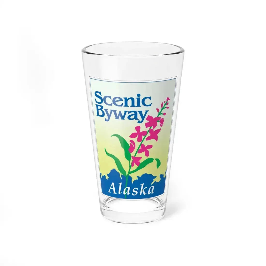 Alaska Scenic Byway (Alaska) (Road Sign) Pint Glass 16oz 16oz - Go Mug Yourself