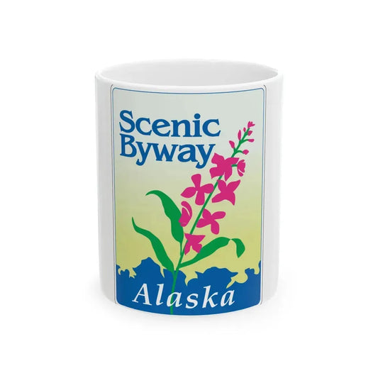 Alaska Scenic Byway (Alaska) (Road Sign) White Coffee Mug 11oz - Go Mug Yourself