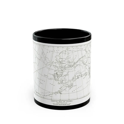 Alaska - Sketch Map (1891) (Map) Black Coffee Mug-11oz-Go Mug Yourself