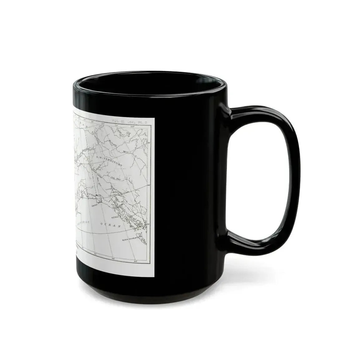 Alaska - Sketch Map (1891) (Map) Black Coffee Mug - Go Mug Yourself
