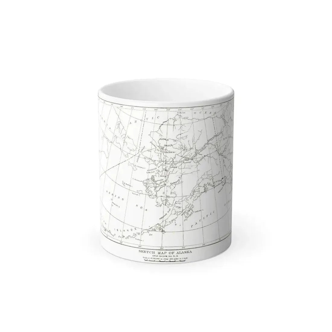 Alaska - Sketch Map (1891) (Map) Color Changing Mug 11oz Default Title 11oz - Go Mug Yourself