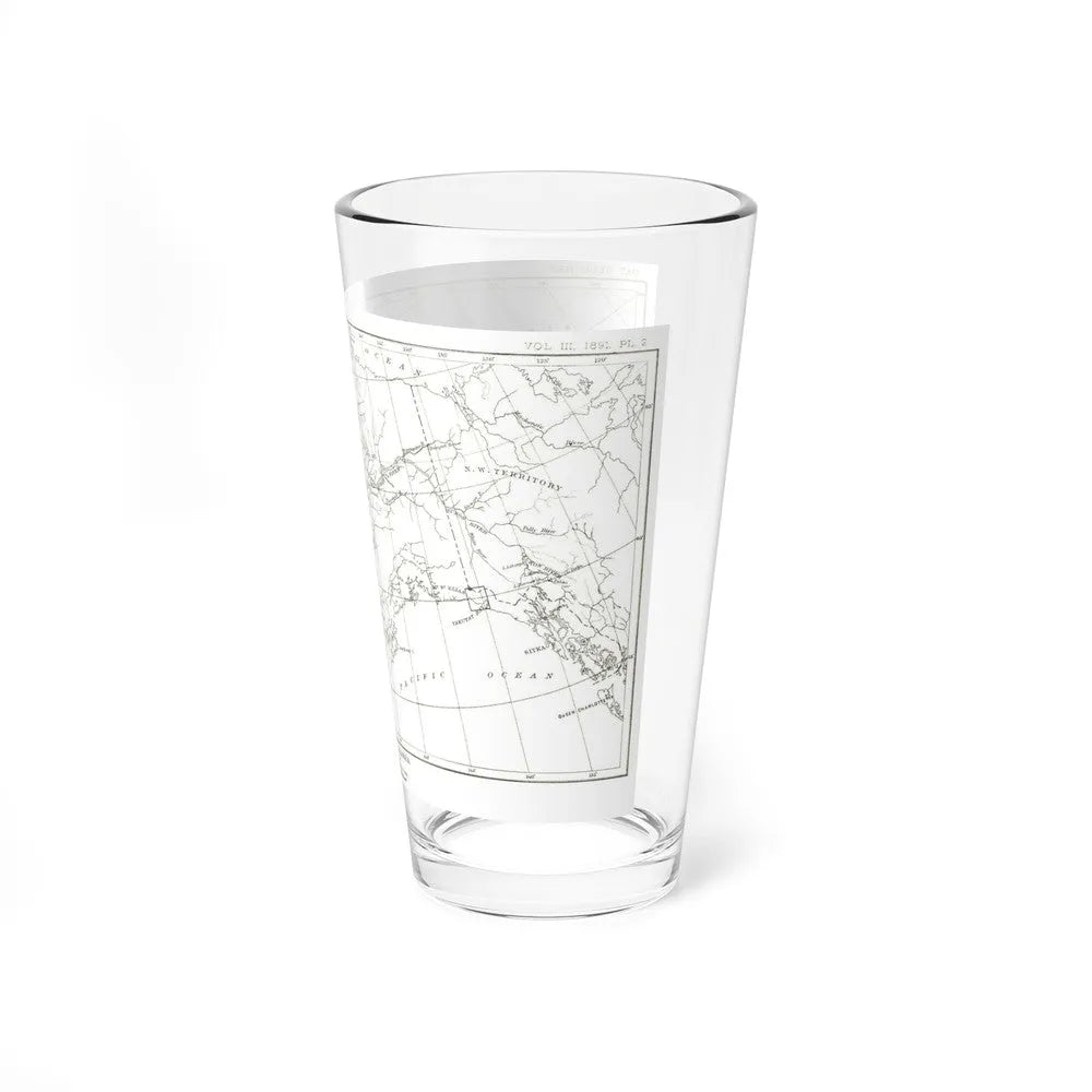 Alaska - Sketch Map (1891) (Map) Pint Glass 16oz-Go Mug Yourself