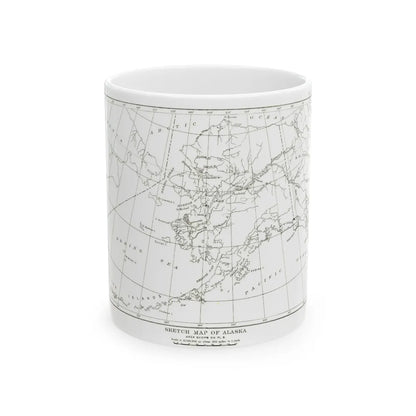 Alaska - Sketch Map (1891) (Map) White Coffee Mug-11oz-Go Mug Yourself