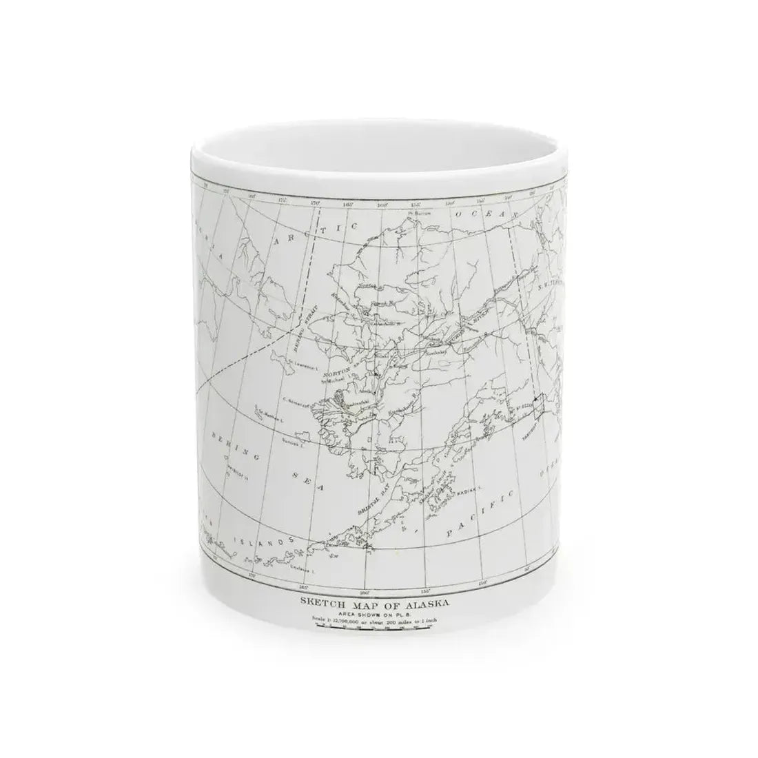 Alaska - Sketch Map (1891) (Map) White Coffee Mug 11oz - Go Mug Yourself